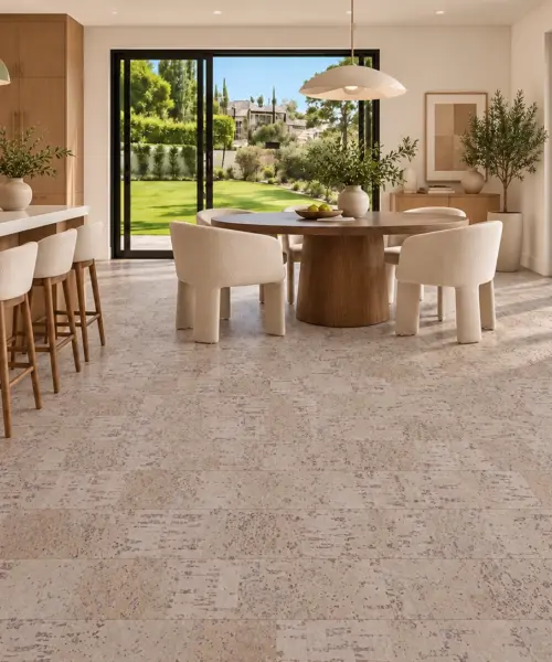 Modular floor application in a furnished room, based on the original product reference