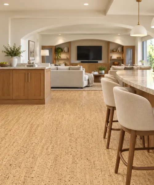 Strips installed flooring in a furnished daylight interior; accurate product scale visualization (11-Strps-JK101304)