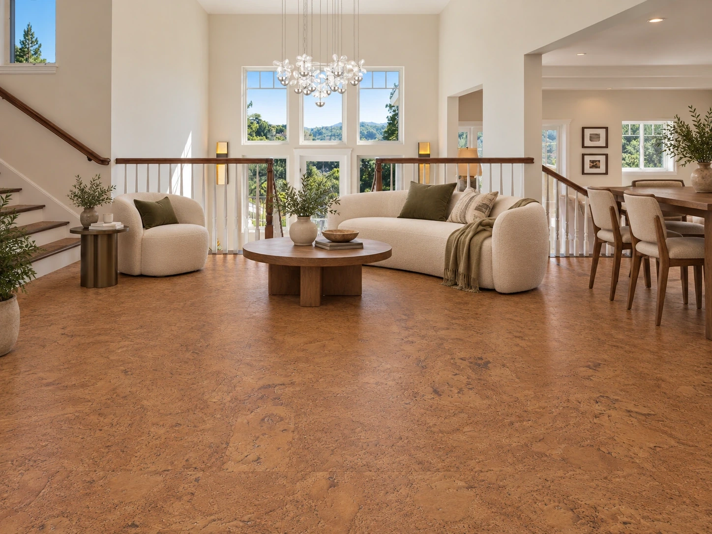 Autumn Ripple — Natural floating cork (flooring) — room illustration