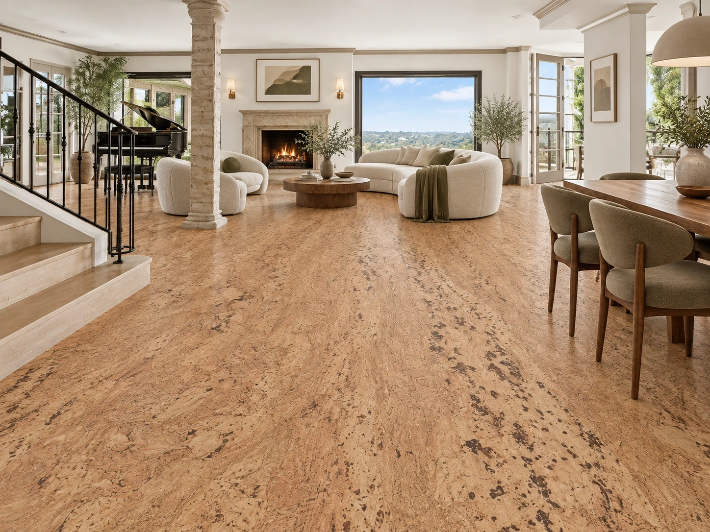 Umber — Swiss real cork (flooring) — room illustration