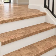 Leather stair nosing — installed view