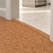 Venetian T-molding transition — installed view