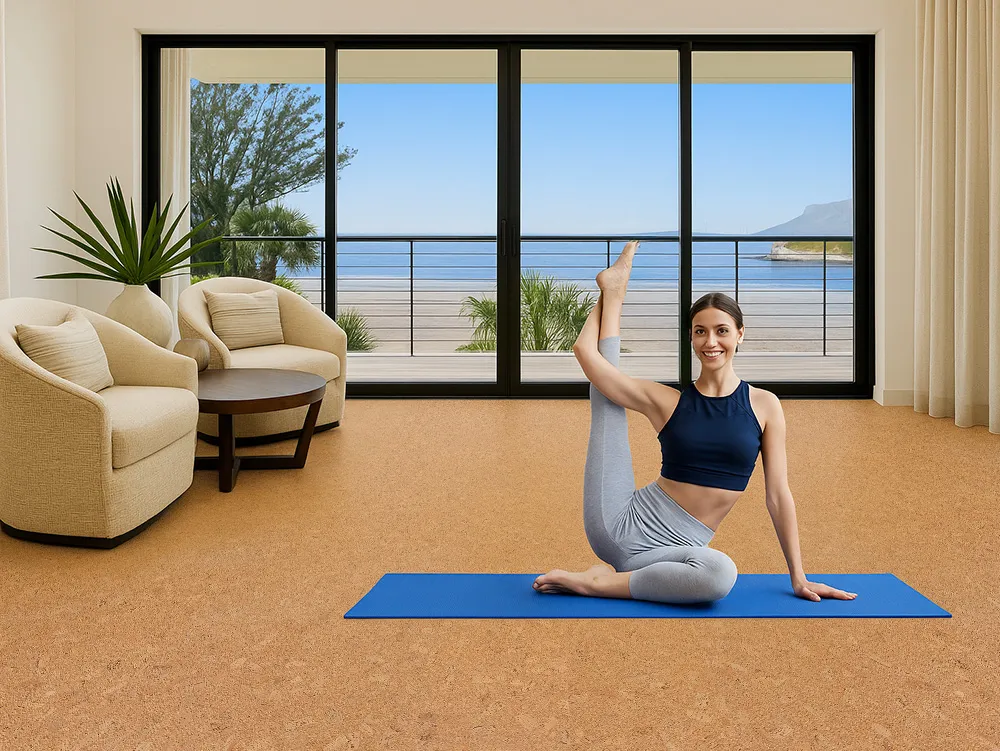 Autumn Leaves - 1/2" (12mm) - Cork Floating (FAL12) Bright yoga room overlooking the ocean, featuring Autumn Leaves 12mm cork flooring for comfort and warmth. ✅ ALT TEXT – SET 2 (More Lifestyle-Focused + Natural Tone) Cozy bedroom interior with soft Autumn Leaves cork flooring adding warmth and comfort underfoot. Bright office space with durable Autumn Leaves 12mm cork floors and modern lounge chairs. Stylish living lounge featuring Autumn Leaves cork flooring and expansive sliding doors to the outdoor patio. Contemporary kitchen design enhanced by Autumn Leaves cork floating floors in a warm golden shade. Recreational basement area with Autumn Leaves cork flooring providing noise reduction and comfort. Modern dining area with elegant lighting and Autumn Leaves cork floors for a natural, organic look. Baby nursery with smooth Autumn Leaves cork flooring creating a safe, eco-friendly environment. Yoga and relaxation room with Autumn Leaves cork flooring offering cushioning and natural warmth during stretches. If you want, I can also create Pinterest descriptions, product keywords, social media captions, or optimized filenames for uploads. ChatGPT can make mistakes. Check important info. See Cookie Preferences.