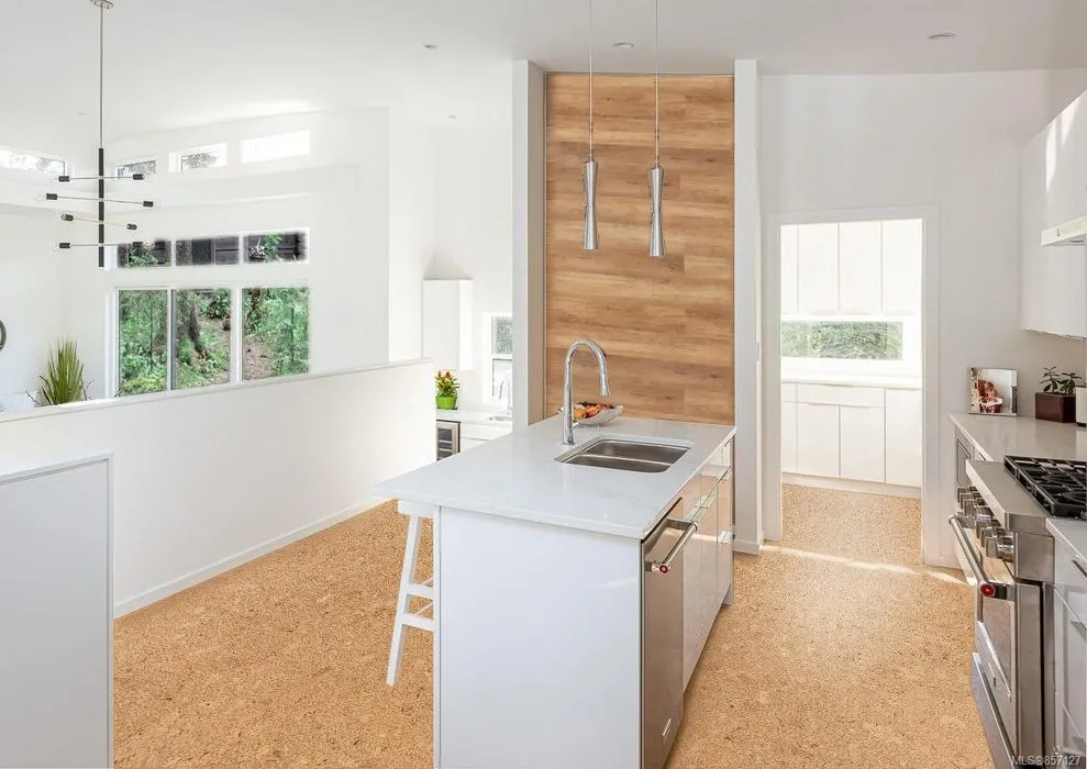 autumn leaves cork forna kitchen flooring new luxury home separate elegant kitchen island and counter