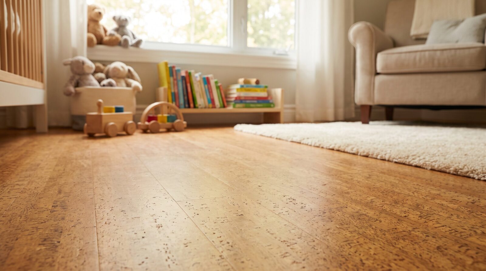 banner kids friendly cork flooring - flat flooring and interior image for Cancork homepage