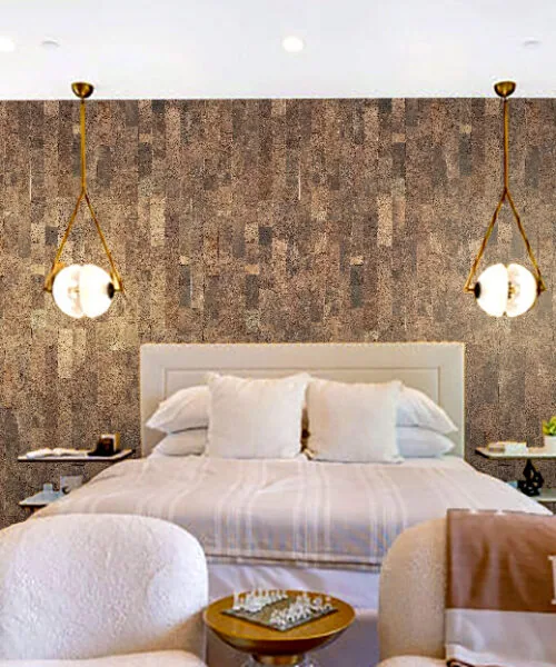 Brown Bricks - 23/64" (9mm) - Cork Wall Tile (WBBr9) - Textured Wall and Ceiling Cork flooring detail view