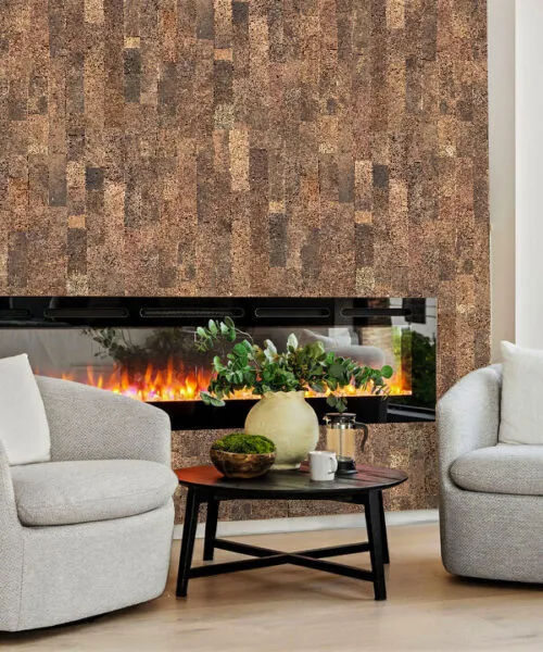 Brown Bricks - 23/64" (9mm) - Cork Wall Tile (WBBr9) - Textured Wall and Ceiling Cork flooring product image