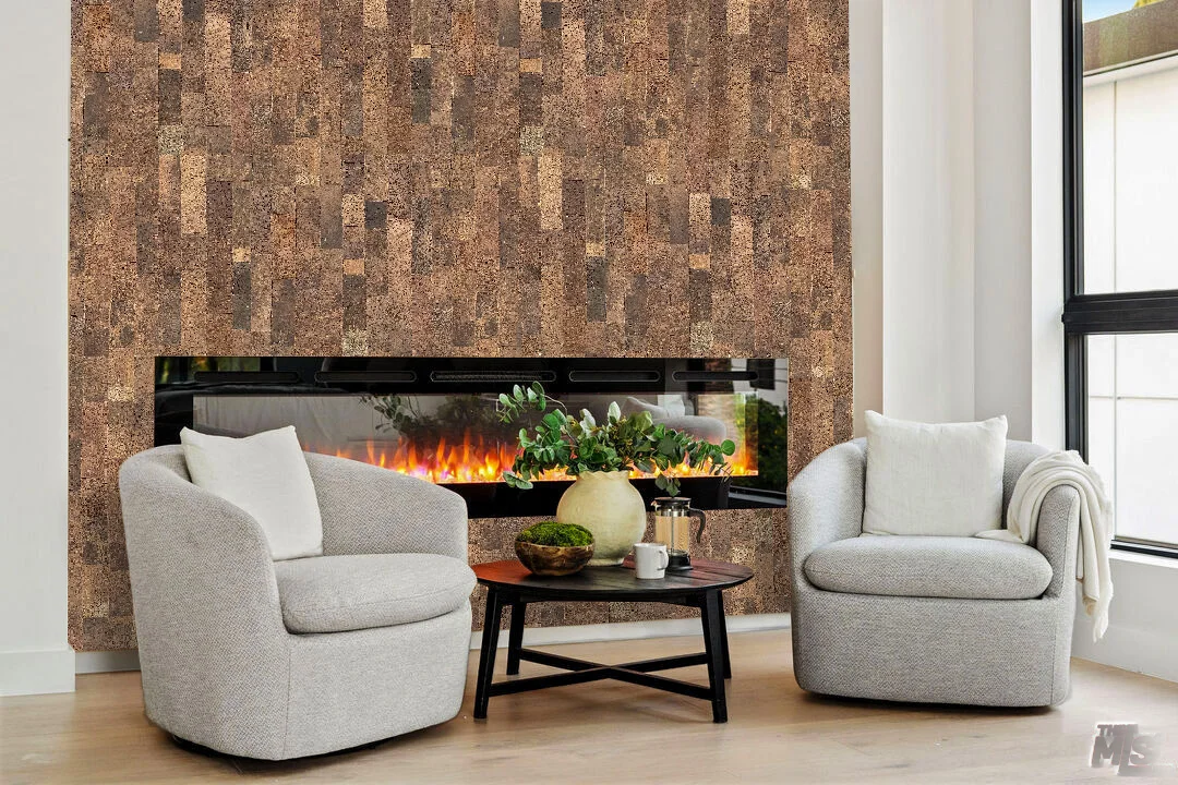 Brown Bricks - 23/64" (9mm) - Cork Wall Tile (WBBr9) - Textured Wall and Ceiling Cork flooring product image
