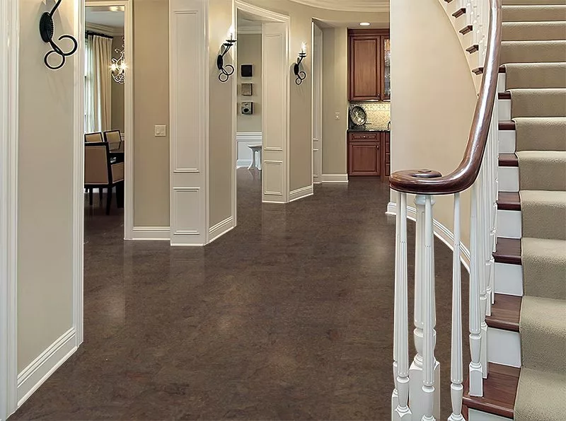 Brown Salami Cork Flooring Entryway Foyer