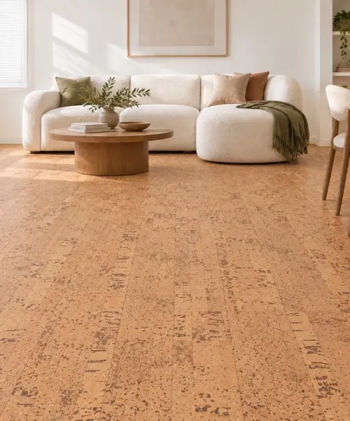 Quadro floor application in a furnished room, based on the original product reference