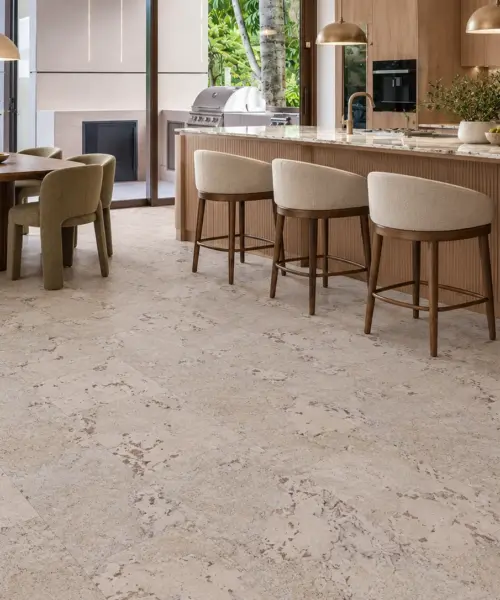 Ceramic Marble installed flooring in a furnished daylight interior; accurate product scale visualization (CZ3323VCN)
