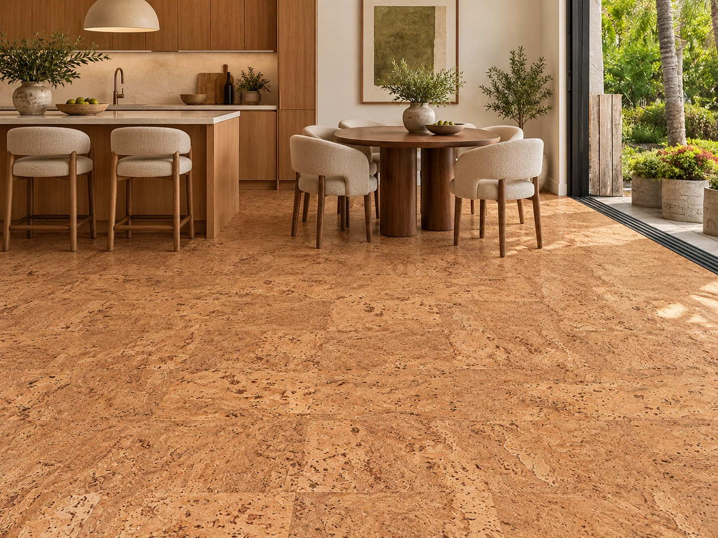 Umber — 6mm Swiss glue-down cork tile (floor & wall)