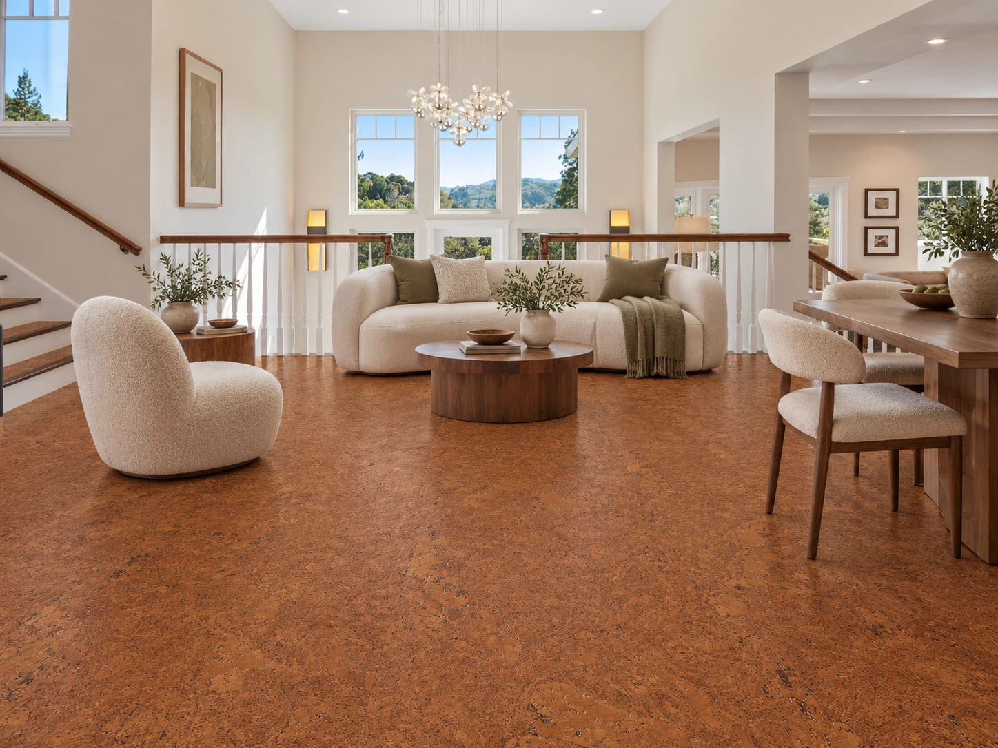 Autumn Ripple — 8mm glue-down cork tile (floor & wall)