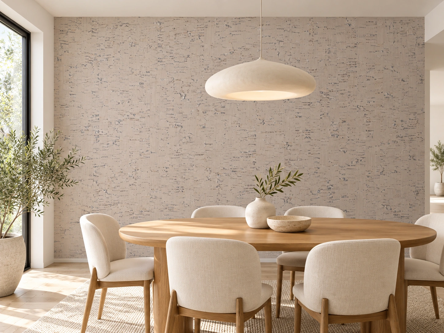 Bleached Birch — 8mm glue-down cork tile (floor & wall)