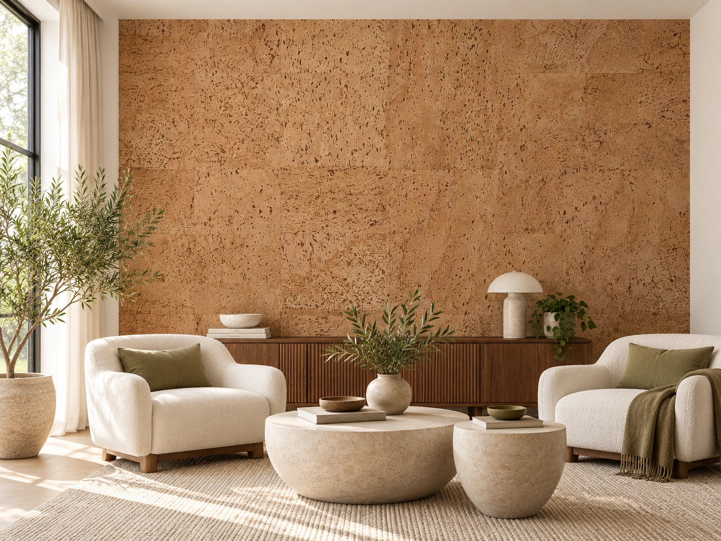 Leather — 6mm glue-down cork tile (floor & wall)
