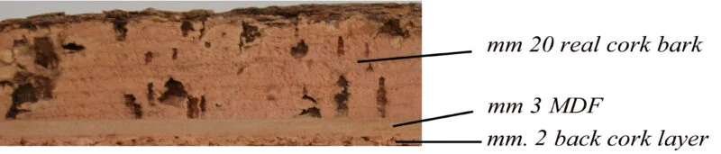 cork bark acoustic wall panel composition layers