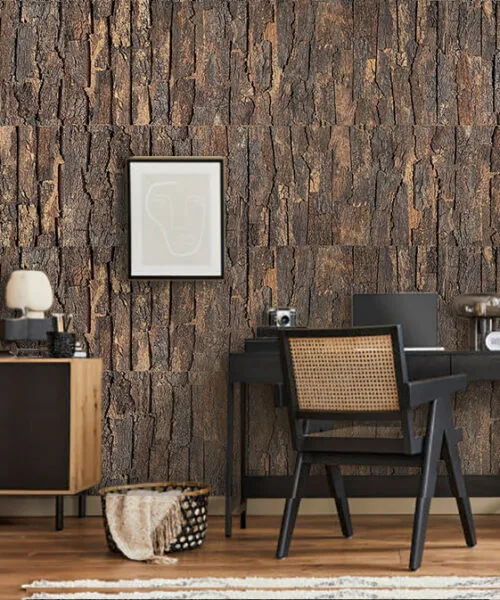 Cork Bark - 63/64" (25mm) - 3D Acoustic Cork Wall Panels (WCB25) Cork Bark - 63/64” (25mm) - 3D Acoustic Cork Wall Panels (WCB25) - 3D Cork Wall and Ceiling Panels with MDF flooring de...
