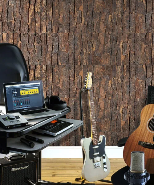 Cork Bark - 63/64" (25mm) - 3D Acoustic Cork Wall Panels (WCB25) Cork Bark - 63/64” (25mm) - 3D Acoustic Cork Wall Panels (WCB25) - 3D Cork Wall and Ceiling Panels with MDF flooring de...