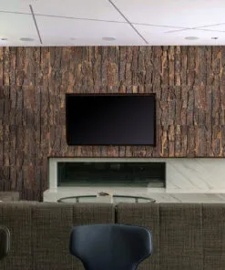 Cork Bark - 63/64” (25mm) - 3D Acoustic Cork Wall Panels (WCB25) - 3D Cork Wall and Ceiling Panels with MDF flooring de...