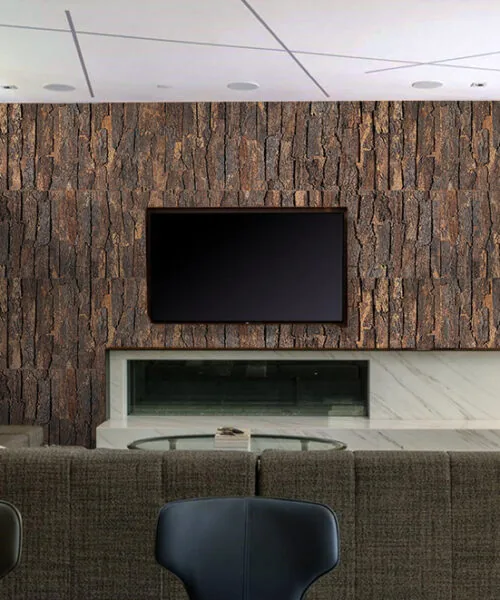 Cork Bark - 63/64" (25mm) - 3D Acoustic Cork Wall Panels (WCB25) Cork Bark - 63/64” (25mm) - 3D Acoustic Cork Wall Panels (WCB25) - 3D Cork Wall and Ceiling Panels with MDF flooring de...