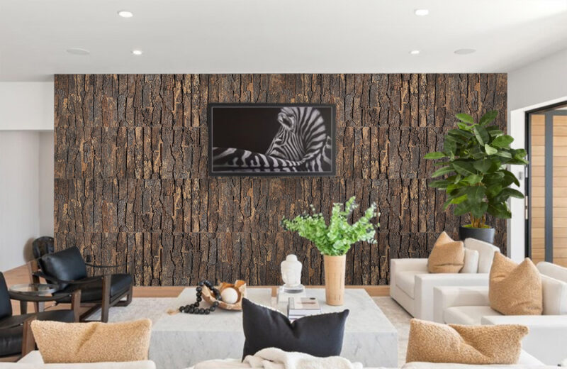 Gallery Detail: Cork Bark 63 64 25Mm 3D Acoustic Cork Wall Panels