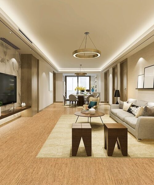 cork floor planks silver birch family room