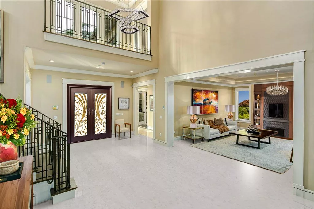 creme royal marble cork flooring forna wrought iron railing