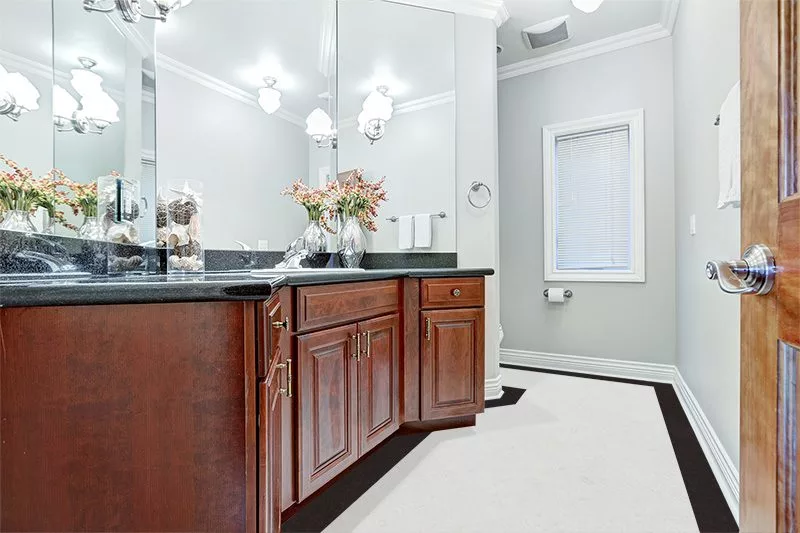 Bathroom flooring - cork floor creme royal marble forna cork flooring bathroom interior gorgeous large vanity cabinet with black granite counter top
