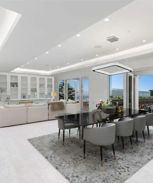 creme royal marble white luxury modern living room whith cork floor