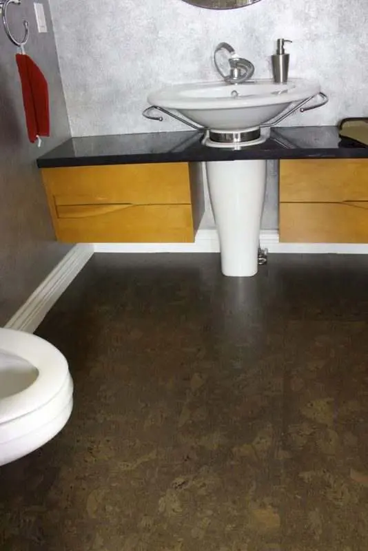 Bathroom flooring - cork floor bathroom flooring forna cork tiles walnut burl
