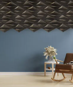 Diamond Black - 1 3/16" (30mm) – 3D Acoustic Cork Wall Panels (WDiBk30) diamond black 3d acoustic cork panels in living room