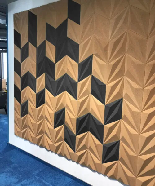 Diamond Black - 1 3/16" (30mm) – 3D Acoustic Cork Wall Panels (WDiBk30) Diamond Black – 1 – 30mm (1 3/16″) (3D Panel) - Image 4