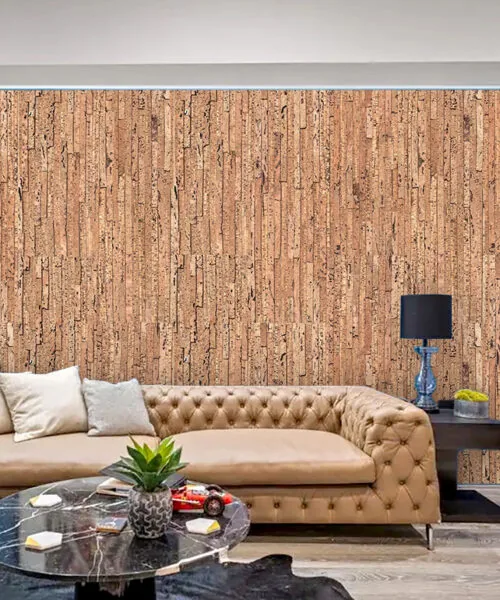 Mesa – 1/2" (12mm) Cork Wall Tile (WMS12) Durango - 25/64 Inch (10mm) - Cork Wall Tile (WDur10) - Textured Wall and Ceiling Cork flooring detail view
