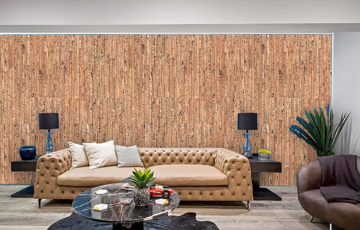 Durango - 25/64" (10mm) - Cork Wall Tile (WDur10) Durango - 25/64 Inch (10mm) - Cork Wall Tile (WDur10) - Textured Wall and Ceiling Cork flooring detail view