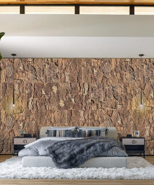 EarthHue - 1 3/16" (30mm) - Acoustic Cork Wall Panels (WEthHu30) Ecoclay - 28mm - Cork Wall Panels (WEC28) - 3D Cork Wall and Ceiling Panels with MDF flooring detail view