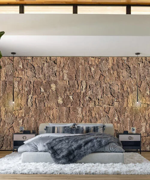 Ecoclay - 28mm - Cork Wall Panels (WEC28) - 3D Cork Wall and Ceiling Panels with MDF flooring detail view
