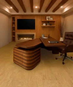 Rhythm – 7/16″ (11mm) – Swiss Real Cork Floating (FRhy11) Home office featuring Rhythm Swiss cork floor.