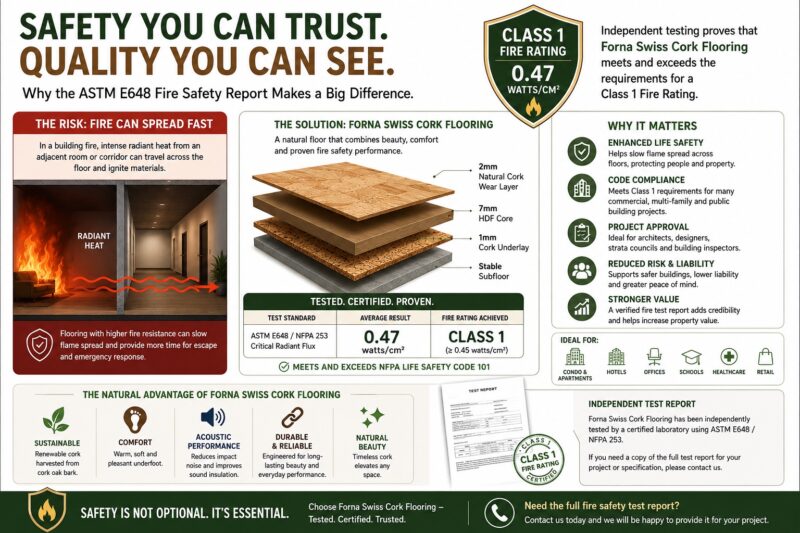 Why Fire-Rated Cork Flooring Is Becoming a Preferred Choice for Modern Construction fire testing testing forna wiss flooring