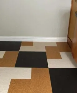 Jet Black - 5/16" (8mm) - Cork Glue Down Tile (GJB8) floor design cork jet black golden beach bleached birch