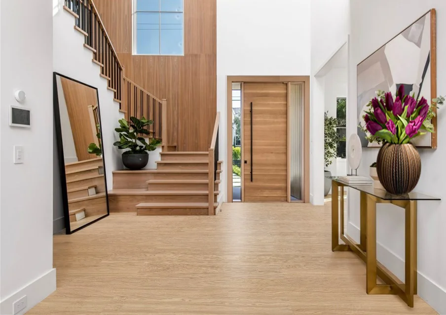 Forest - 3/8" (9.70mm) - Swiss Real Wood Cork Floating (FFor9.7) forest real wood design floor hardwood flooring alternative entryway. stairs landing