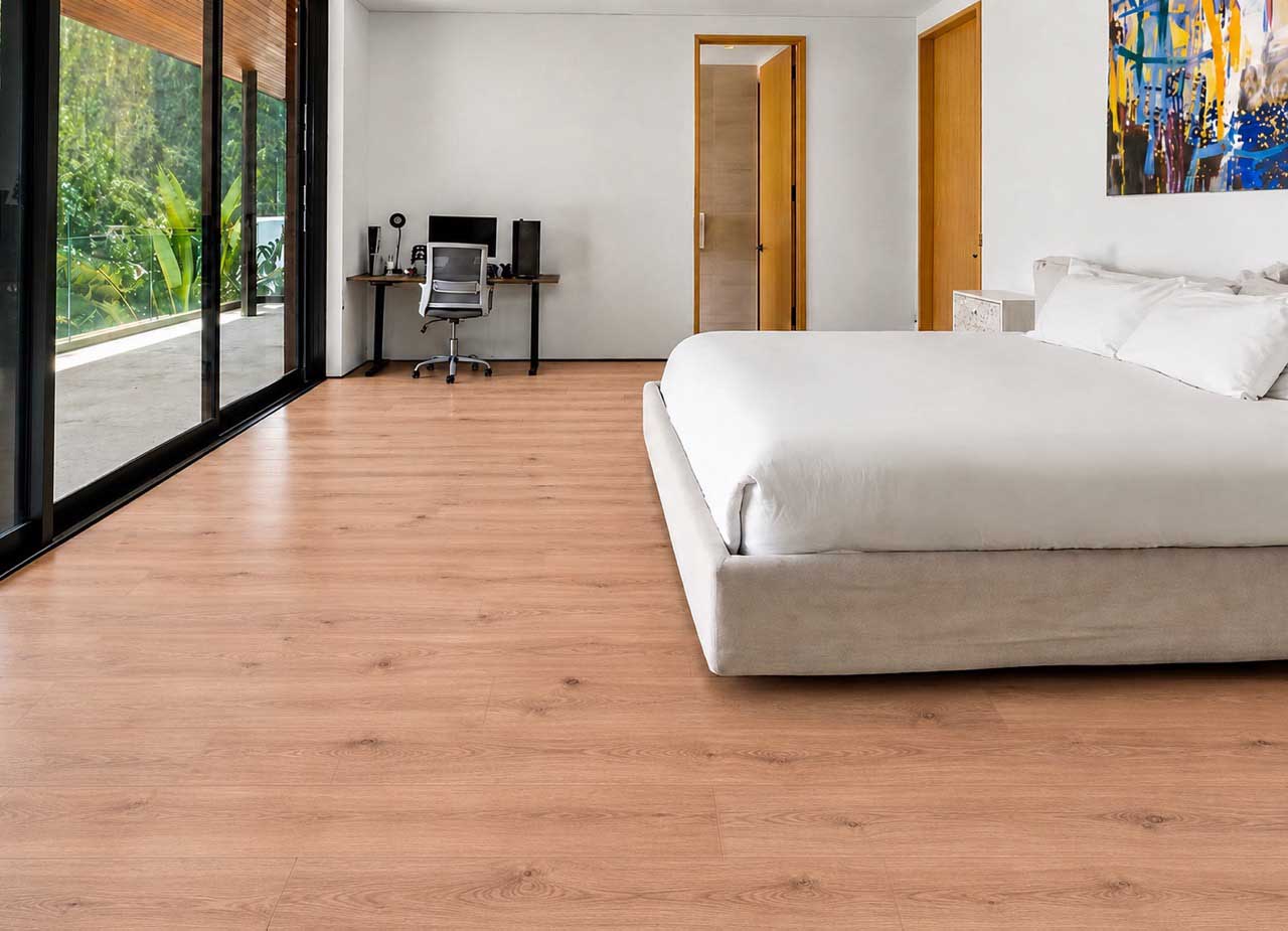 Honey Oak - 3/8" (9.5mm) - Forna Natural Composite Flooring with Waterproof Hydrowood Core (NHonO9.5) Honey Oak – 9.5mm (3/8″) (Natural Composite Flooring) - Image 3