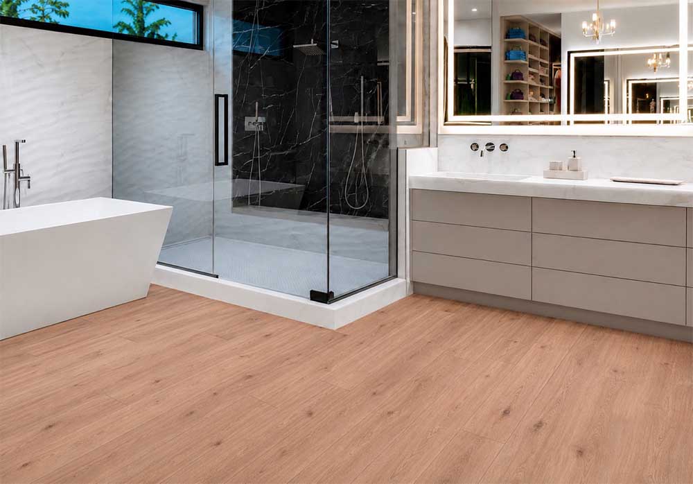 Honey Oak - 3/8" (9.5mm) - Forna Natural Composite Flooring with Waterproof Hydrowood Core (NHonO9.5) Honey Oak – 9.5mm (3/8″) (Natural Composite Flooring) - Image 2