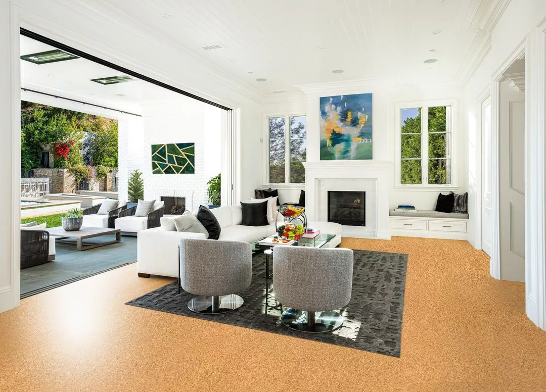 golden beach cork floor living room luxury decor