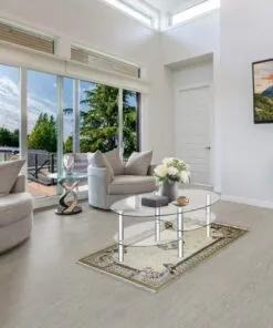 gray bamboo cork floor contemporary living room