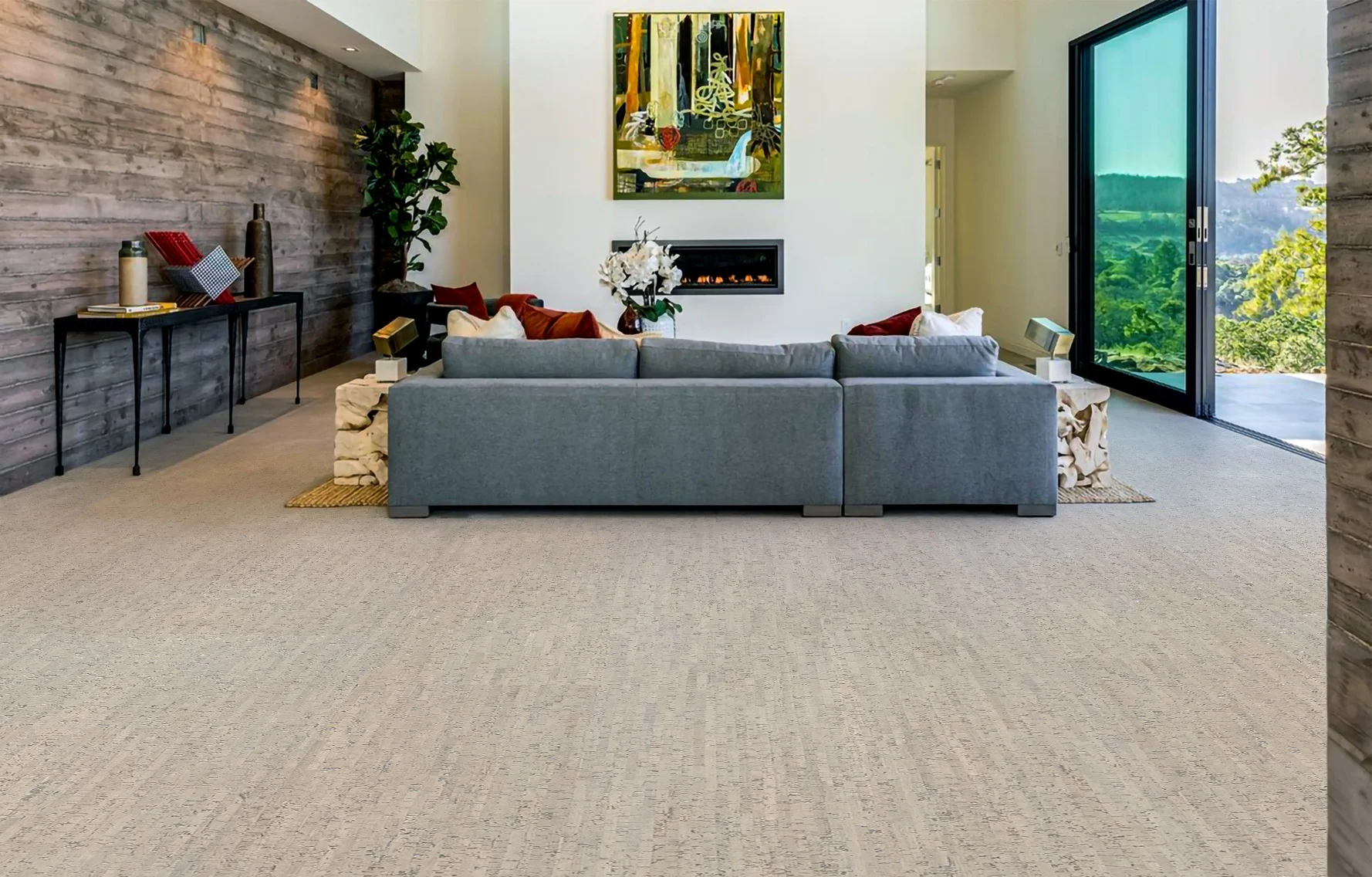 White Bamboo - 1/2" (12mm) - Cork Floating (FWB12) Gray Bamboo - 1/2" (12mm) - Cork Floating (FGB12) - Natural Cork Floating flooring product image