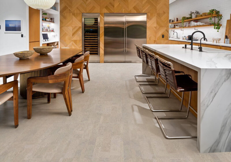 gray leather cork flooring non toxic floor options modern kitchen design idea 1