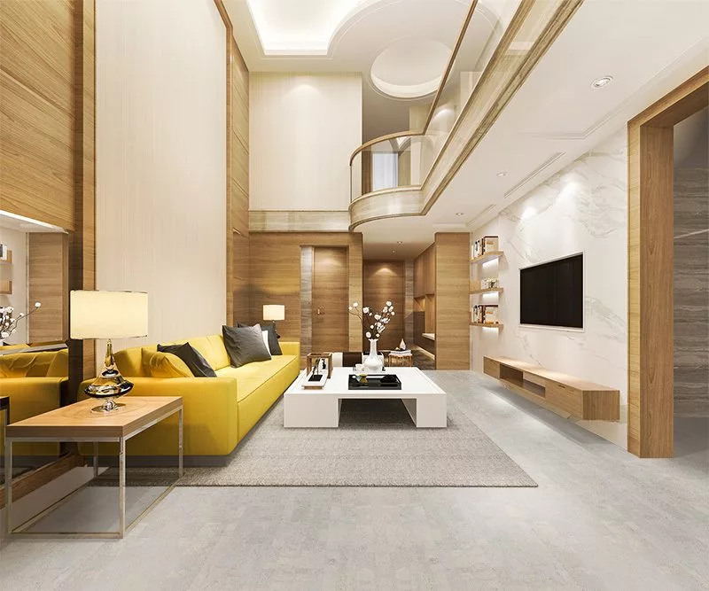 gray leather cork flooring non toxic floor options modern living room design idea