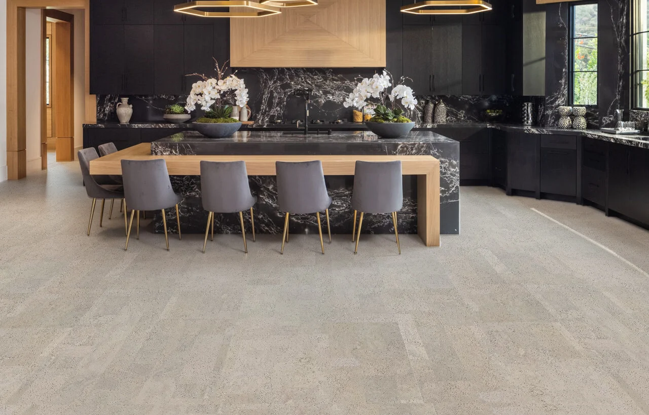 Gray Leather - 1/2" (12mm) - Cork Floating (FGL12) - Natural Cork Floating flooring detail view