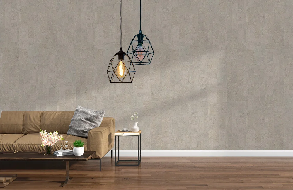 Gray Leather - 1/4" (6mm) - Cork Glue Down Tile (GGL6) gray leather cork tiles for wall