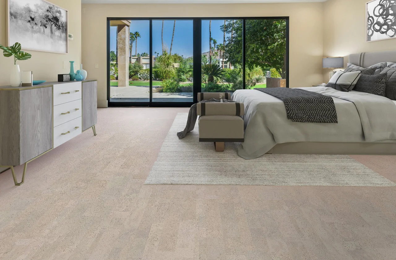 Gray Leather - 1/2" (12mm) - Cork Floating (FGL12) - Natural Cork Floating flooring detail view
